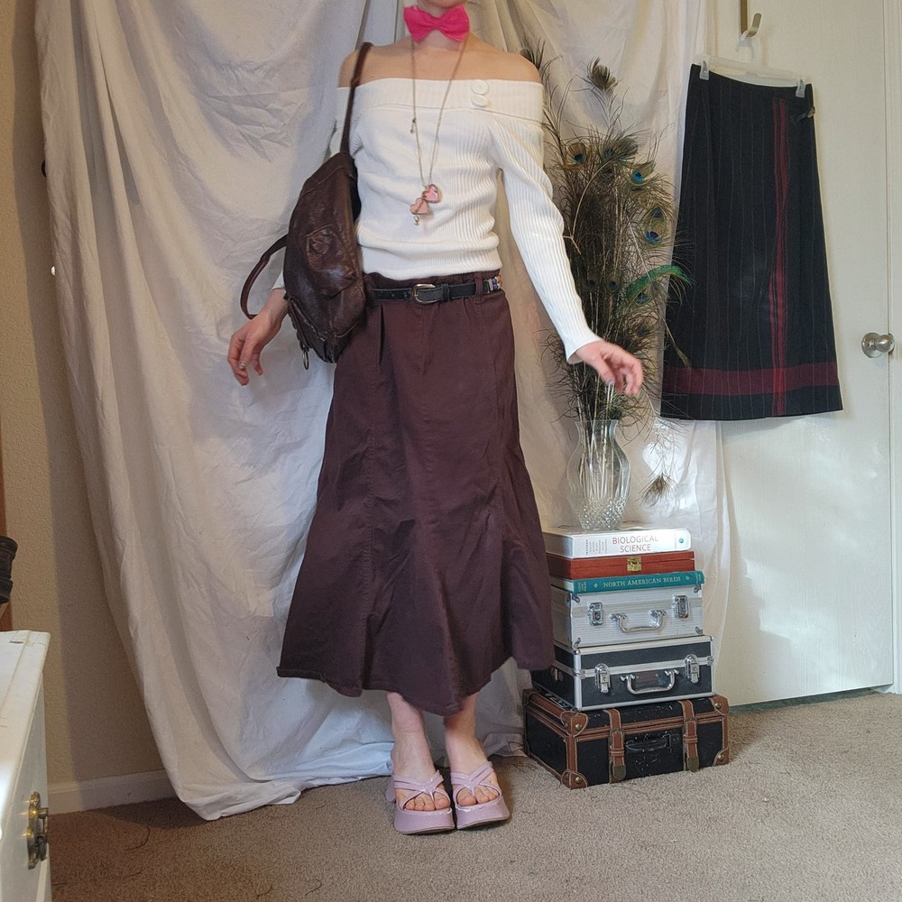 riders pleated midi skirt